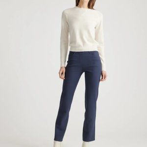 Ultra-Stretch Ponte Straight Leg 4-Pocket Pant in navy sizes